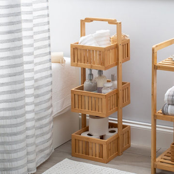 Aland Freestanding Bamboo Shower Caddy